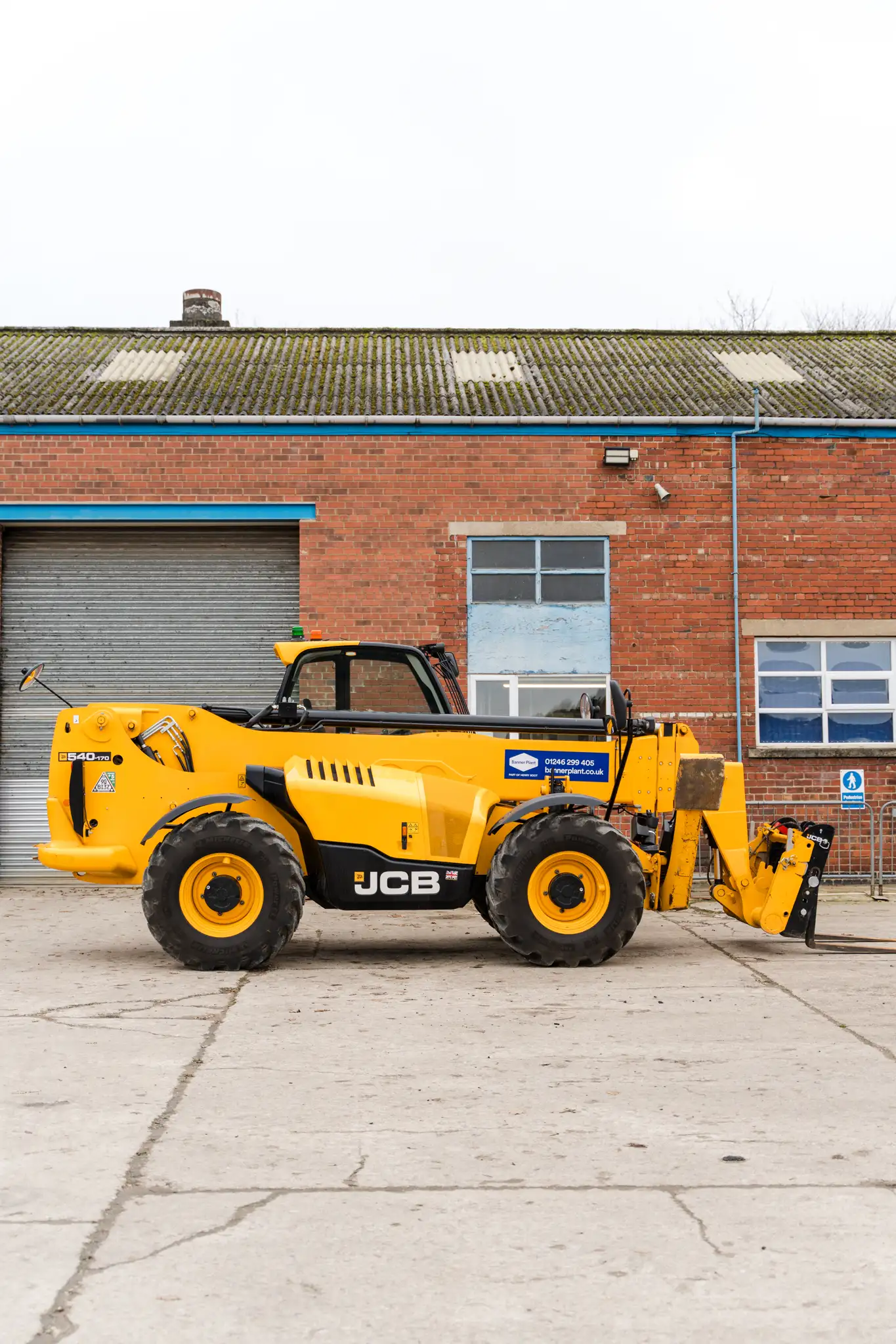 Telescopic handler on a construction site