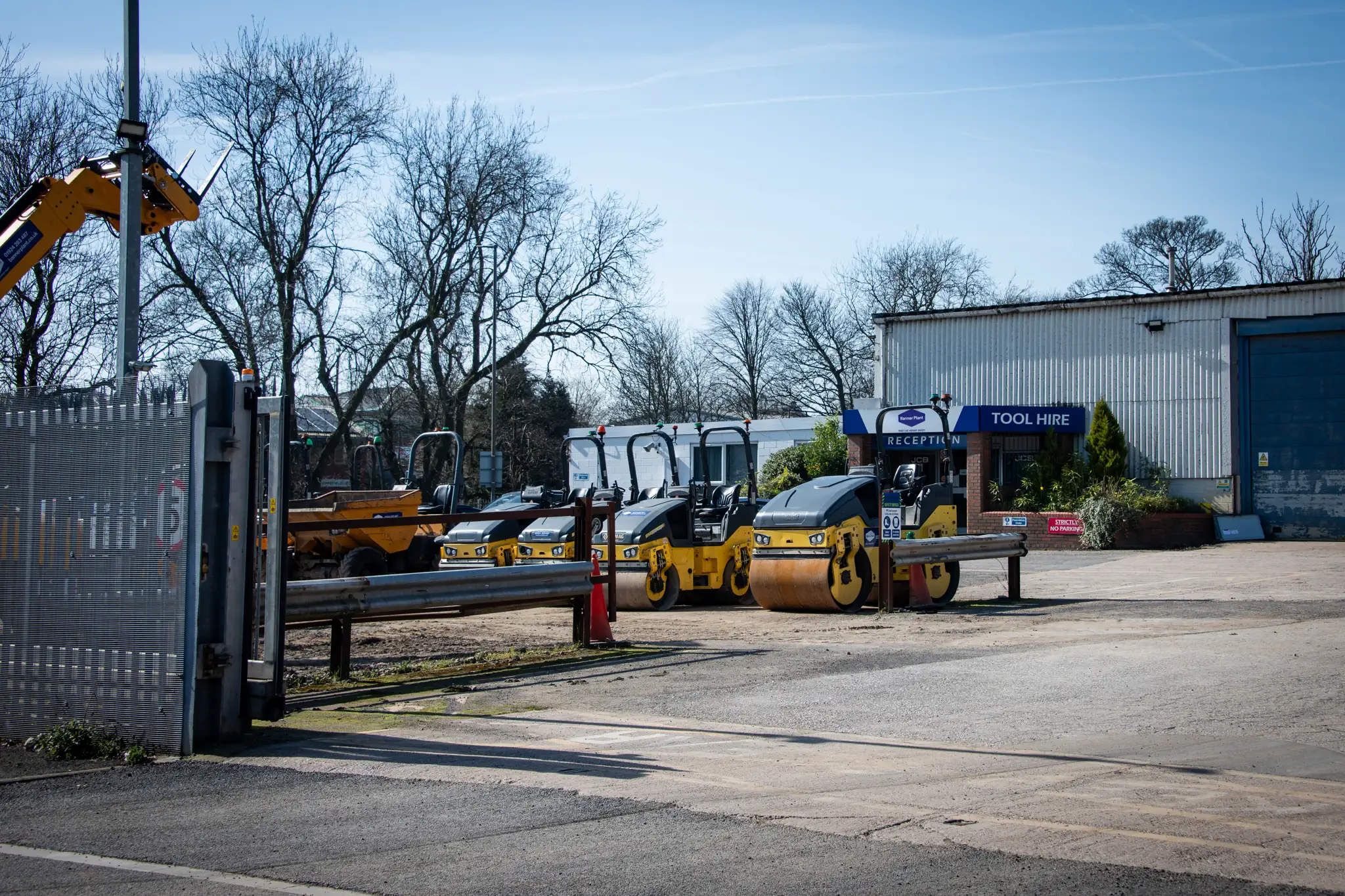 Banner Plant Wakefield yard with rollers and JCBs