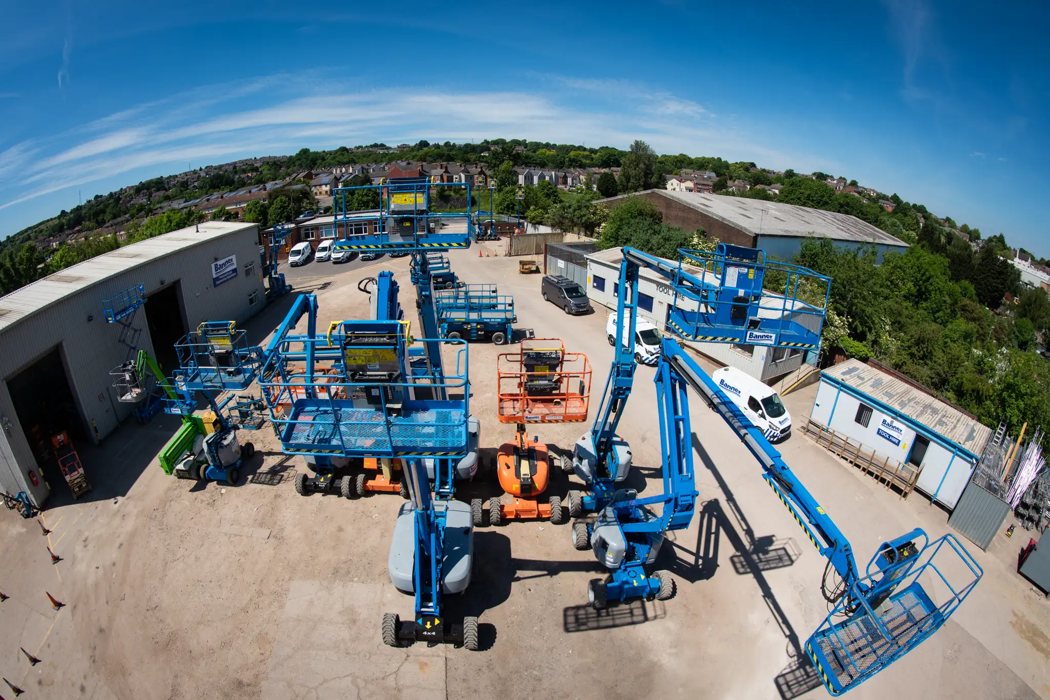 Banner Plant powered access fleet — boom and scissor lifts